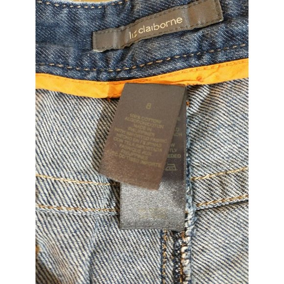 Liz Claiborne Womens Denim Wide Leg Capri Pant Cot - Picture 6 of 8